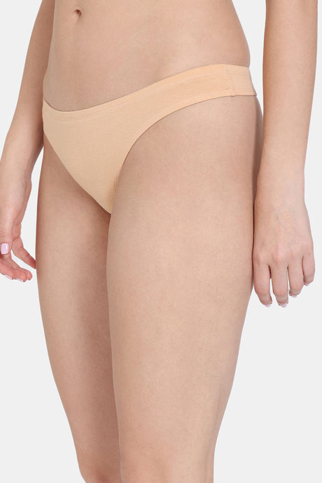 Zivame Low Rise Zero Coverage Thong - Toasted Almond — image 3